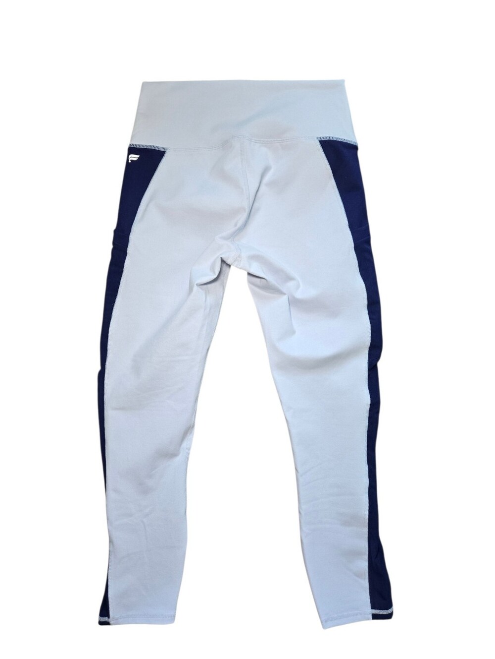 Fabletics White Leggings with Navy Side Panels - Picture 7 of 11